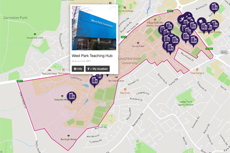 Loughborough University Campus Map extract